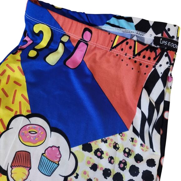 Graphic novelty print comic book plants fit and flare bootleg boot cut trendy - Picture 11 of 12